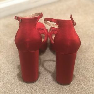 Red High Block Heels